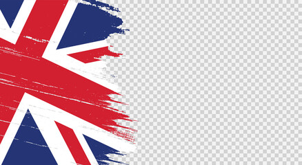 uk flag with brush paint textured isolated on png or transparent background,symbols of united kingdo