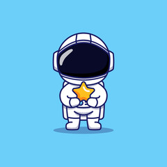 Wall Mural - Cute astronaut carrying a star