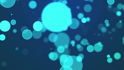 Wall Mural - circles or bubbles abstract decorative simple blurred blue background animated endless 4k uhd video 