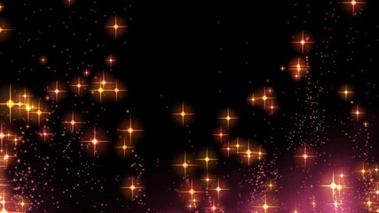 Wall Mural - abstract chaotic flight of burning red particles and stars against the background of the night sky. 