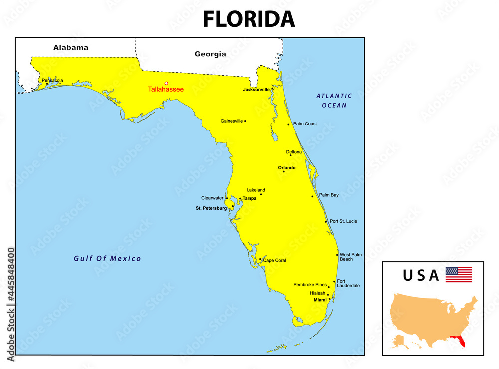 Alabama Map. State and district map of Alabama. Administrative and ...