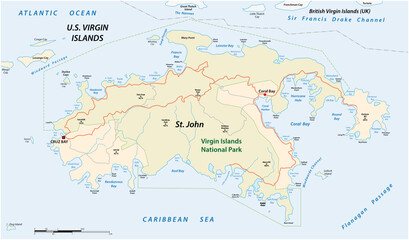  Vector map Saint john, US Virgin Islands