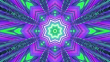 4K UHD 3D Illustration Of Kaleidoscopic Star Shaped Ornament
