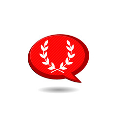 Poster - Laurel wreath speech bubble icon with shadow