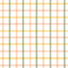 Gingham Seamless Pattern. Watercolor Stripes, Vector Tartan Print For Spring Picnic Table Cloth, Shirts, Plaid, Clothes, Dresses, Blankets, Paper. Checkered Summer Paint Brush Strokes