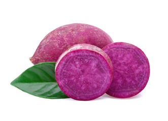 purple sweet potato isolated on white background