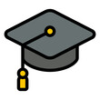 mortarboard filled outline icon