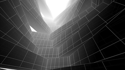 abstract architectural drawing 3d