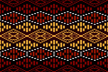 Wall Mural - Ethnic oriental ikat pattern traditional.Aztec geometric ornament art.Abstract ethnic geometric pattern.Design for fabric,wallpaper,background,wall,tile,carpet,wrapping,clothing,batik