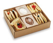 Assortment of sweets, fruits, pancakes and cookies