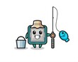 © heriyusuf - Mascot character of processor as a fisherman