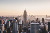 Fototapeta  - New York City Manhattan downtown skyline at sunset.