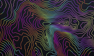 Holographic topography pattern. Vector illustration of heights map topographic backdrop.