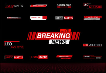 Wall Mural - Modern futuristic template for news on background.Digital data visualization. TV News Bars Set Vector. News Lower Thirds Pack. TV News Bars Set Vector. Coronavirus outbreak declared a pandemic.