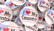 © iQoncept - I Love My Country Buttons Pins Patriotism USA American Pride 3d Illustration