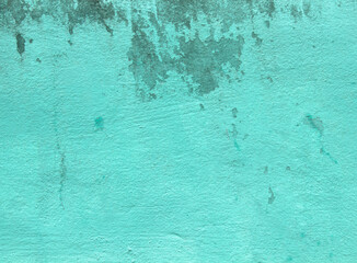 Wall Mural - Beautiful Abstract Grunge Decorative Light Blue Cyan Painted Stucco Wall Texture. Handmade Rough Winter Christmas Paper Wide Background With Copy Space
