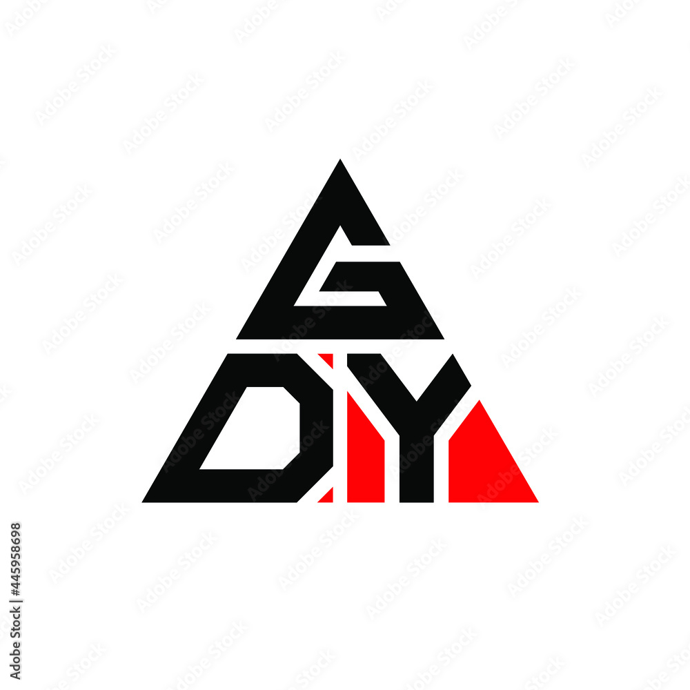 GDY triangle letter logo design with triangle shape. GDY triangle logo design monogram. GDY triangle vector logo template with red color. GDY triangular logo Simple, Elegant, and Luxurious Logo. GDY  - obrazy, fototapety, plakaty 