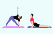 © DOMINGO - Triangle and upward facing dog yoga pose