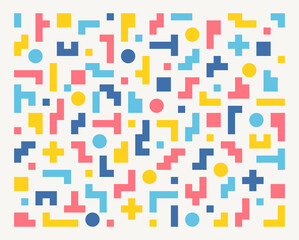 Wall Mural - tetris-shaped figures are combined to make a pattern. simple pattern design template.