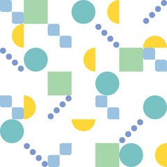 Wall Mural - semicircle and square circle shapes in green tone form a pattern. simple pattern design template.