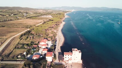 Canvas Print - Amazing aerial view of Tuscany coastline, Italy from the drone