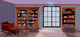 Fototapeta Dinusie - Vip library, luxury interior, empty reading room Free Vector