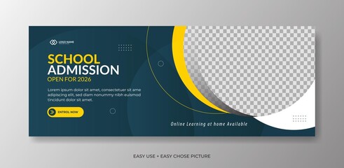 Wall Mural - School admissions web banner template