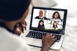 © Art_Photo - Young african american woman talk speak using laptop computer working and video conference online meeting with colleagues at home.Creative woman talk video chat with business team.work from home