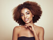 © Oleg Gekman - Beauty portrait of African American girl with afro hair. Beautiful black woman. Cosmetics, makeup and fashion