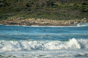 Wall Mural - waves crashing on the beach