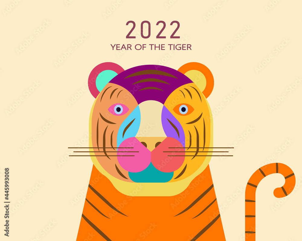 Chinese Zodiac-Tiger, Year of the Tiger cartoon image design, Cartoon Tiger image design - obrazy, fototapety, plakaty 