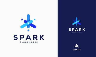 Wall Mural - spark logo design concept vector illustration, modern line star logo designs template