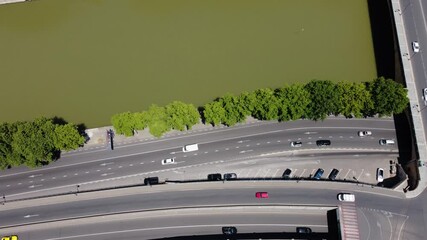 Wall Mural - Riverside Traffic Aerial