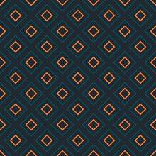 Seamless Diamond Vibrant Contrast Teal And Orange Pattern Vector Background