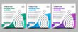 © Applesix_std - Business marketing social media template collection. Set of modern banner with green, blue, and purple color ornament. Usable for social media, banner, and website.