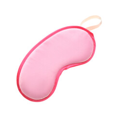 Poster - Pink sleep eye mask isolated on white, top view