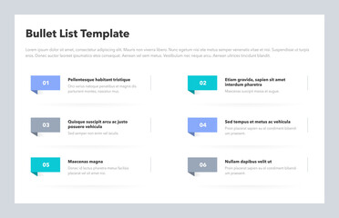 Fototapete - Simple infographic template for bullet list. Flat design, easy to use for your website or presentation.