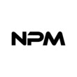 NPM letter logo design with white background in illustrator, vector logo modern alphabet font overlap style. calligraphy designs for logo, Poster, Invitation, etc.