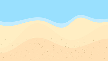 Wall Mural - sandy beach and sea waves, illustration Vector EPS 10