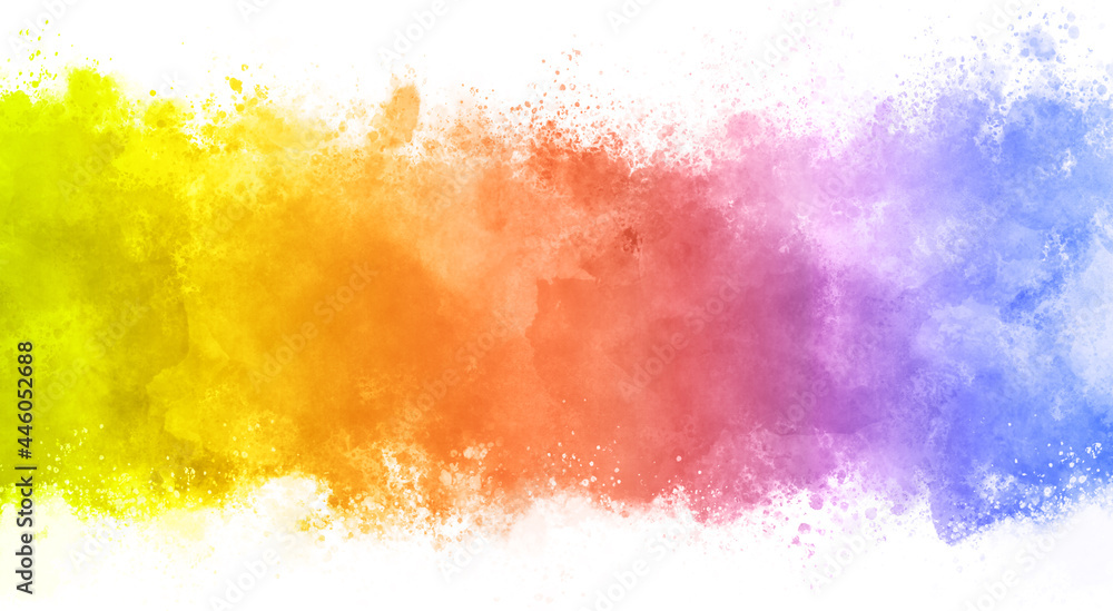 カラフルな水彩の筆の跡、背景素材、テクスチャ の Stock イラスト