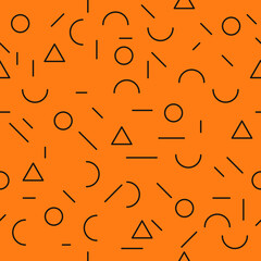 Poster - Abstract orange pattern. Vector simple geometric shapes and orange background.