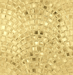 Wall Mural - Gold 3d seamless pattern, golden paving stones, glitter texture