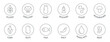 © Liubov - Allergen line icon big set. Organic and natural food labels. Nut, corn, milk, mustard, lactose fish, mollusk free. Allergy warning ingredients. Vector illustration