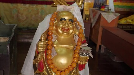 Poster - A laughing Buddha statue at Darjeeling Monastery