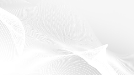 Wall Mural - dot white gray wave light technology texture background. abstract big data digital concept. 3d rende