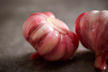 Wall Mural - Fresh whole garlic and pickled garlic