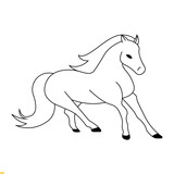 Fototapeta  - Horse Line Art vector Logo Design for Business and Company