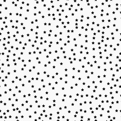 Poster - Black stars and white background. Vector micro stars. Small repeated stars wallpaper.