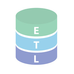 ETL (Extract Transform and Load) acronym concept- vector illustration