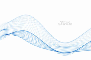 Digital technology wave. Abstract background with dots moving in space. Futuristic modern dynamic wave. Vector illustration.